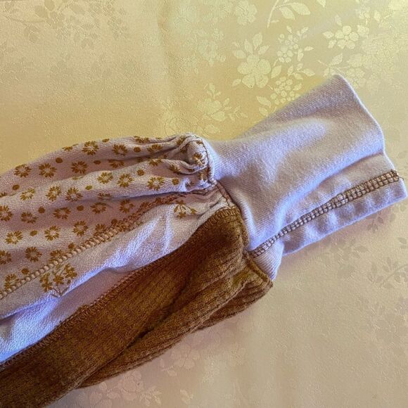 Free people brown/lavender blouse with small flowers on the sleeves size small - Picture 4 of 12